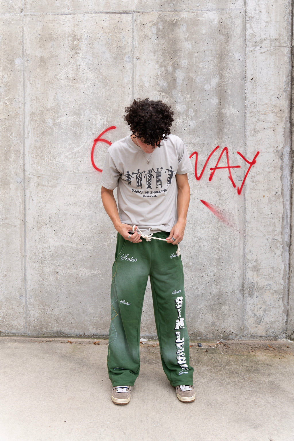 'SINLESS SIGNATURE' SWEATPANTS- GREEN