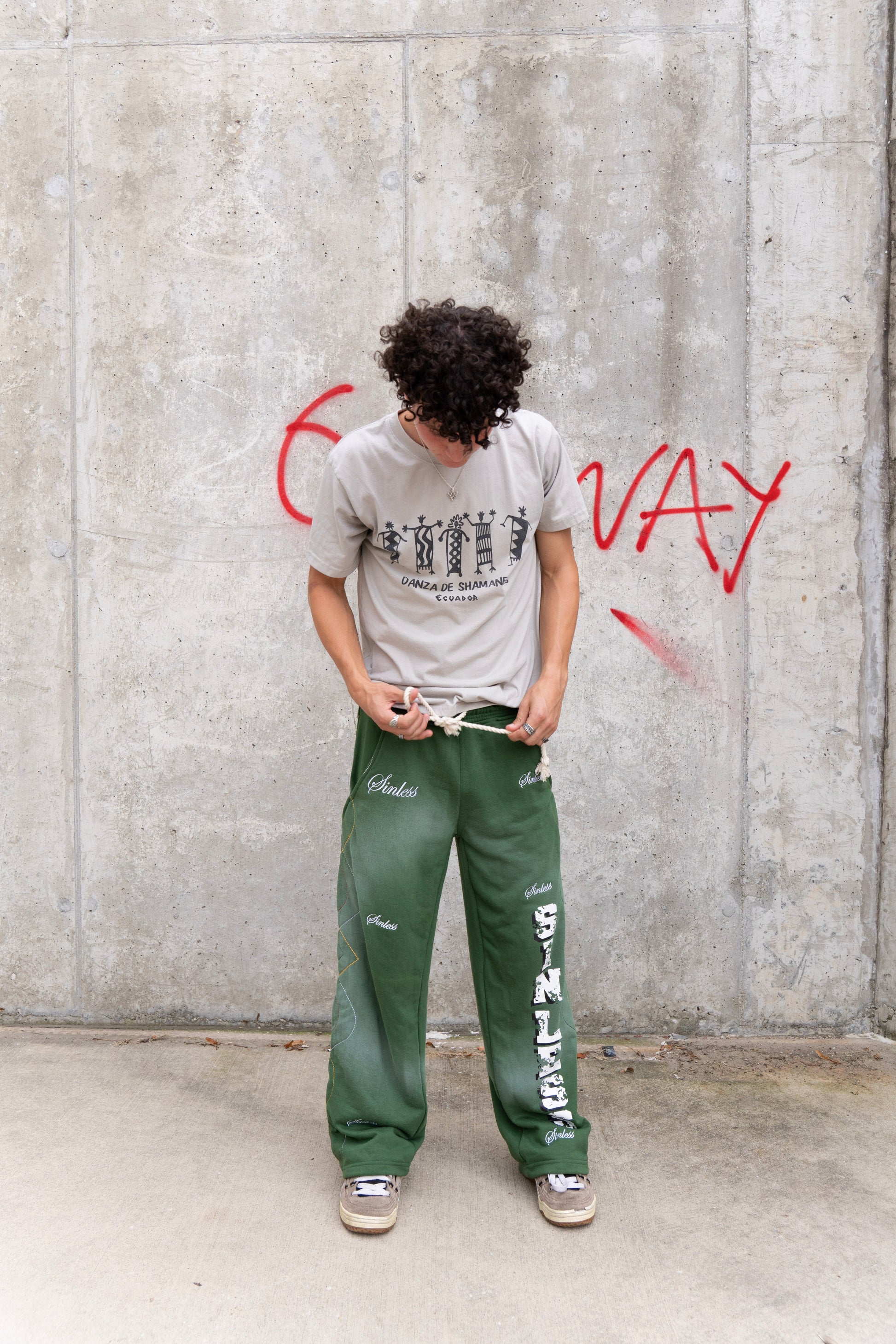 'SINLESS SIGNATURE' SWEATPANTS- GREEN
