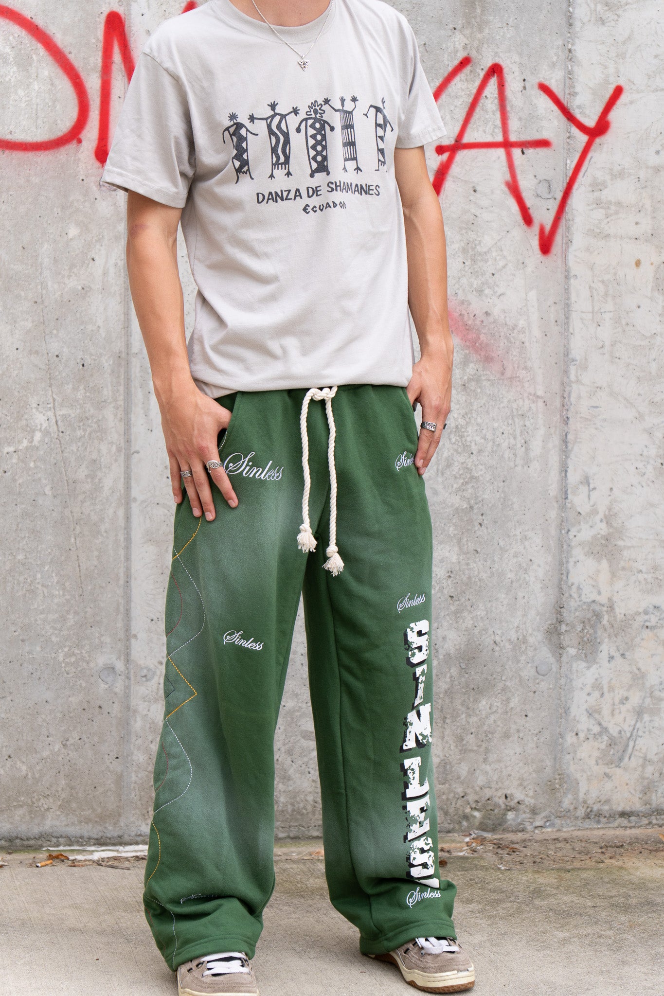 'SINLESS SIGNATURE' SWEATPANTS- GREEN
